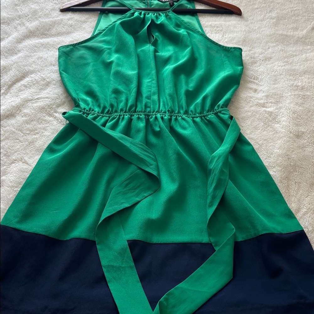 EUC-Express Green and Blue Mini Dress